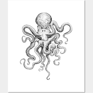 Sketchy stylized Octopus Posters and Art